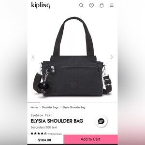Kipling Elysia Crossbody Bag in BLACK NOIR